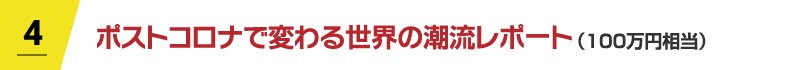 ポストコロナで変わる世界の潮流レポート（100万円相当）